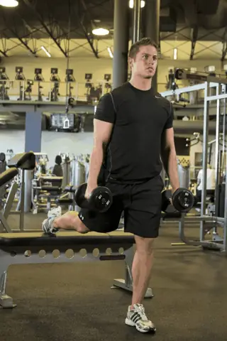 Dambıllı Split Squat hareketi animasyonu